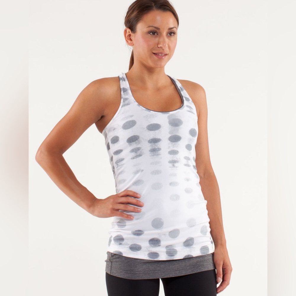 Lululemon • Cool Racerback in Seaside Dot White/Fossil